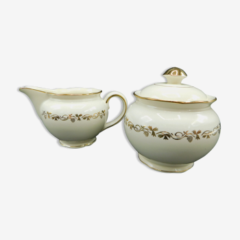 Cremier - Sugar-Crier Villeroy and Boch Mettlach. - Ivory and gold