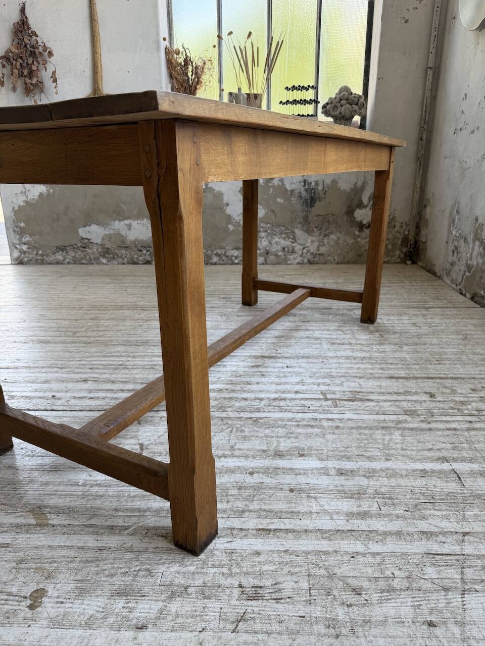 Table de ferme chêne doré 160cm