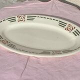 Serving dish in charcoal earthenware model Courbet art deco