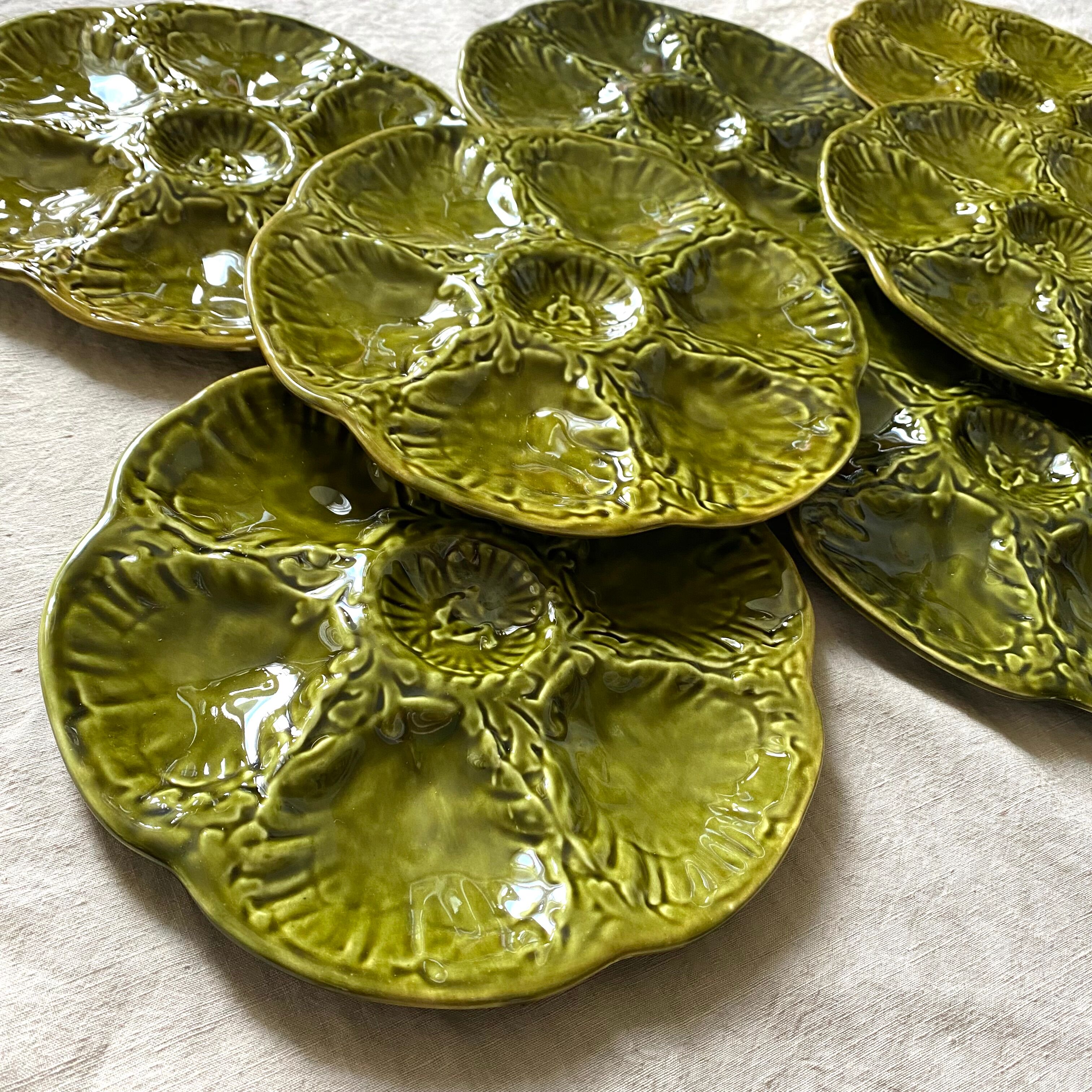 Vintage ceramic oyster plates from Gien
