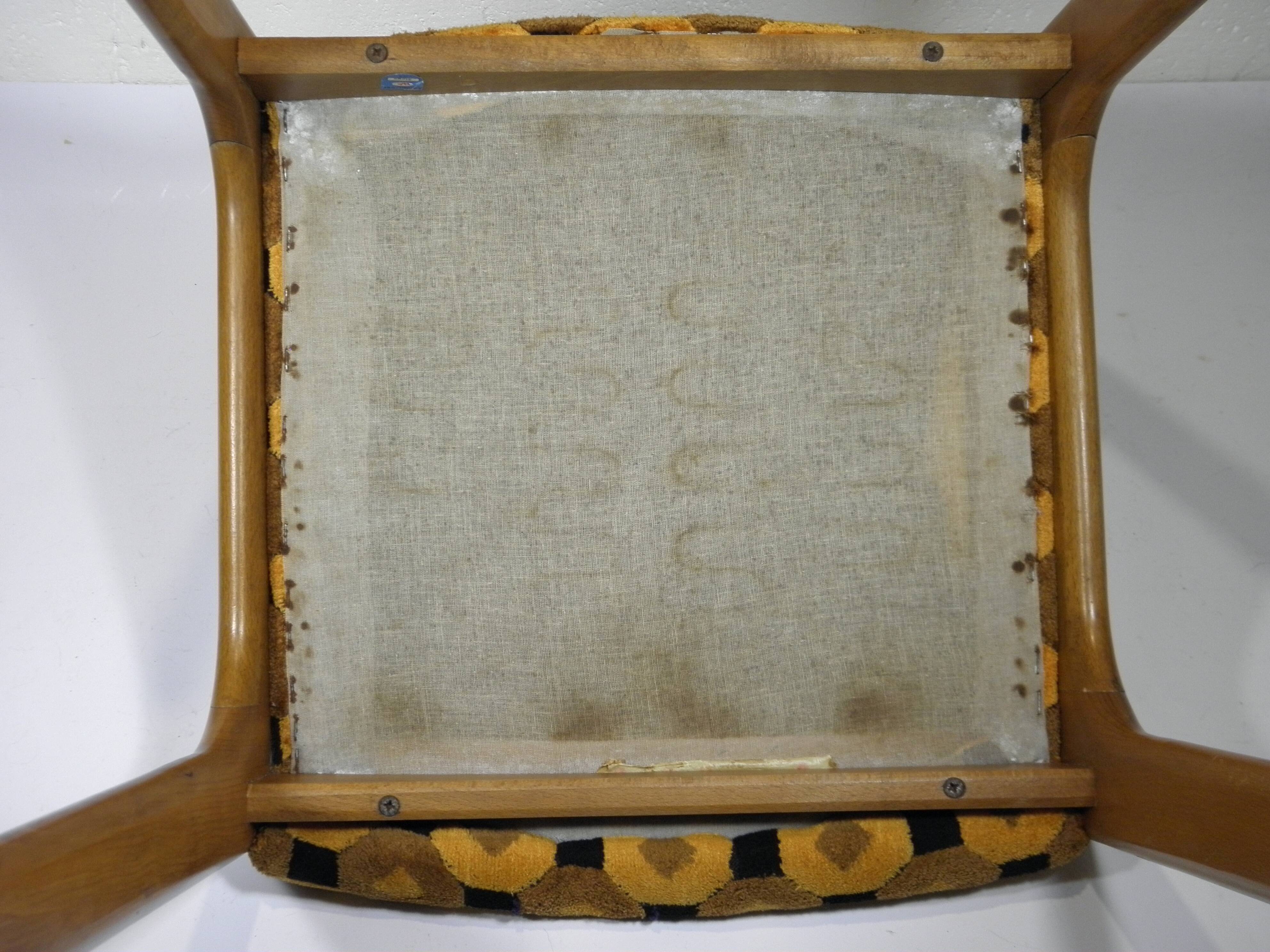 CHAISE BOIS et TISSU années 70