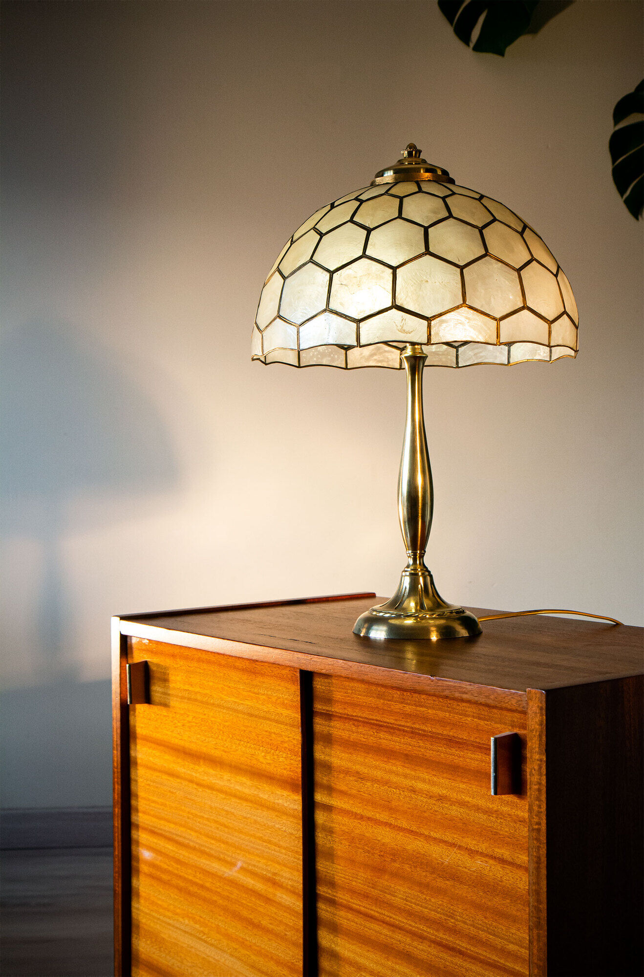 Brass and mother-of-pearl lamp 1960-70