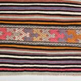 5x8 Multicolor Kilim Rug, Striped Rug, Antique Kilim 60s 160x232Cm