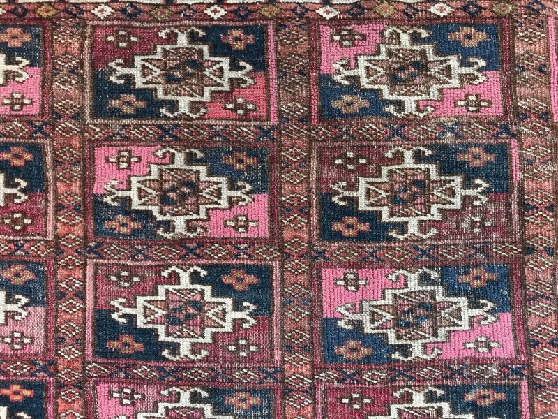 Saddle Tekke Bokhara rug old handmade 64 X 107 CM