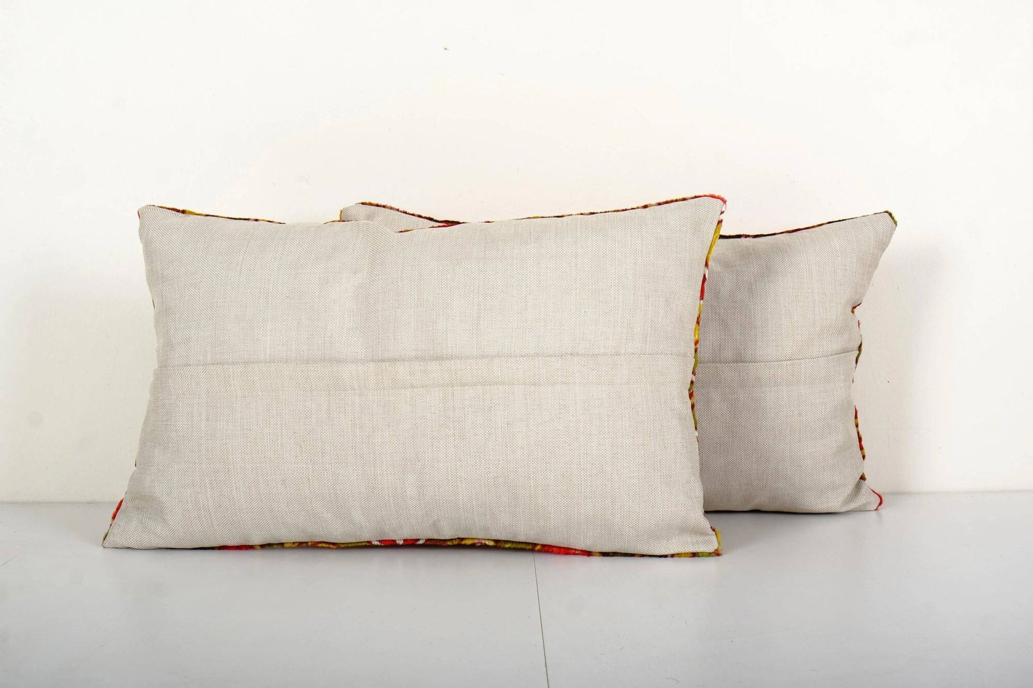 Lot de 2 housses de coussin velours vintage 56x33 cm