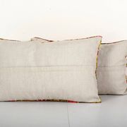 Lot de 2 housses de coussin velours vintage 56x33 cm