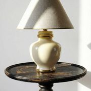 Vintage 1980s-90s Le Dauphin Dynastie crackle-glazed earthenware lamp