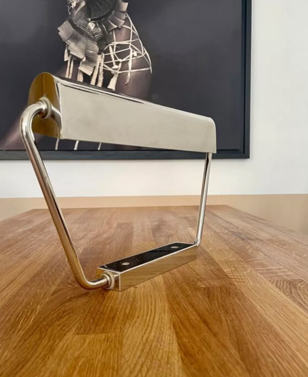Vintage adjustable modernist wall lamp, chromed metal, France 1960