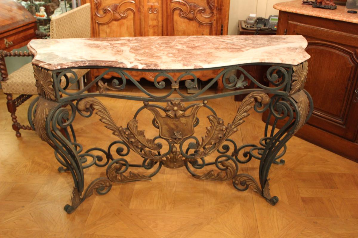 Large console wrought iron of 1900 era