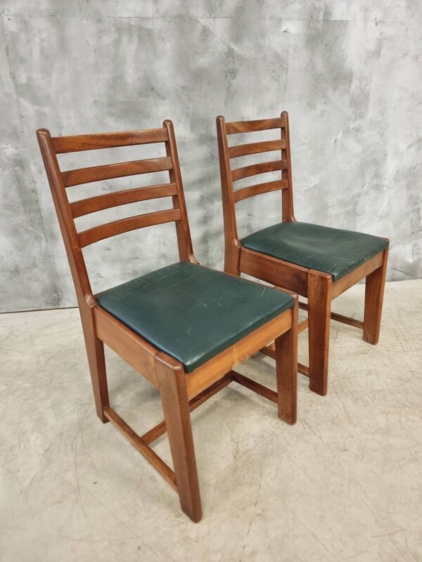 2 chaises de salle à manger design Bas van Pelt en noyer, années 30