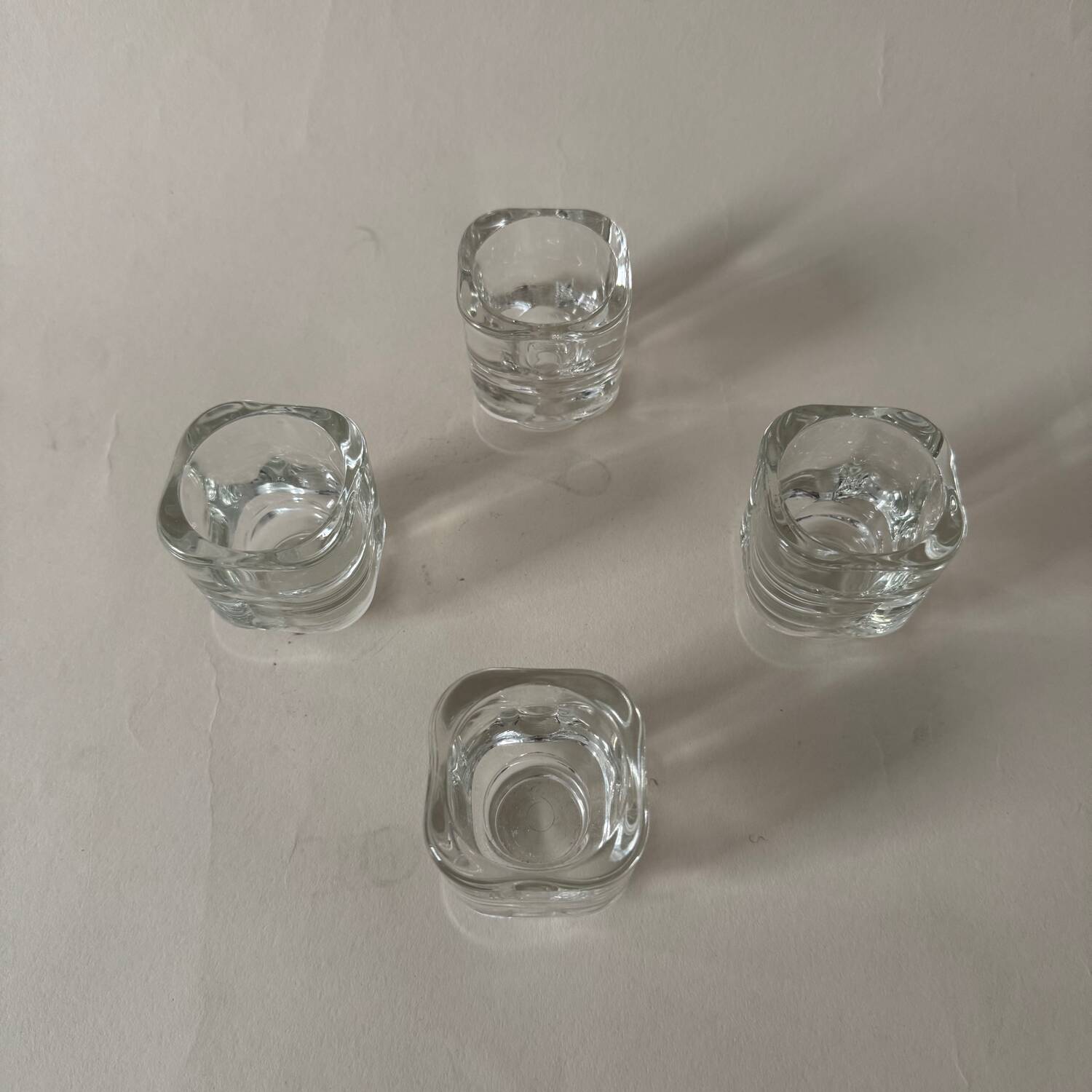 Glass candle holders by Joe Colombo for Arno Italy 1960s