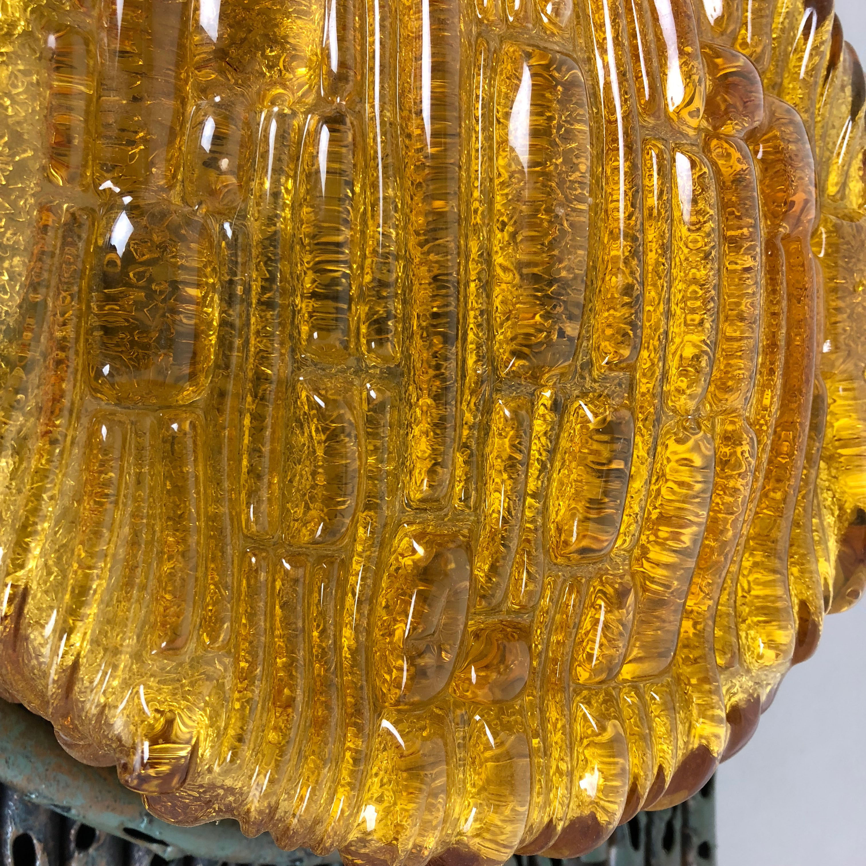 Brutalist Copper Wall Scones Light with Glass by Marcello Fantoni, Italy, 1960s