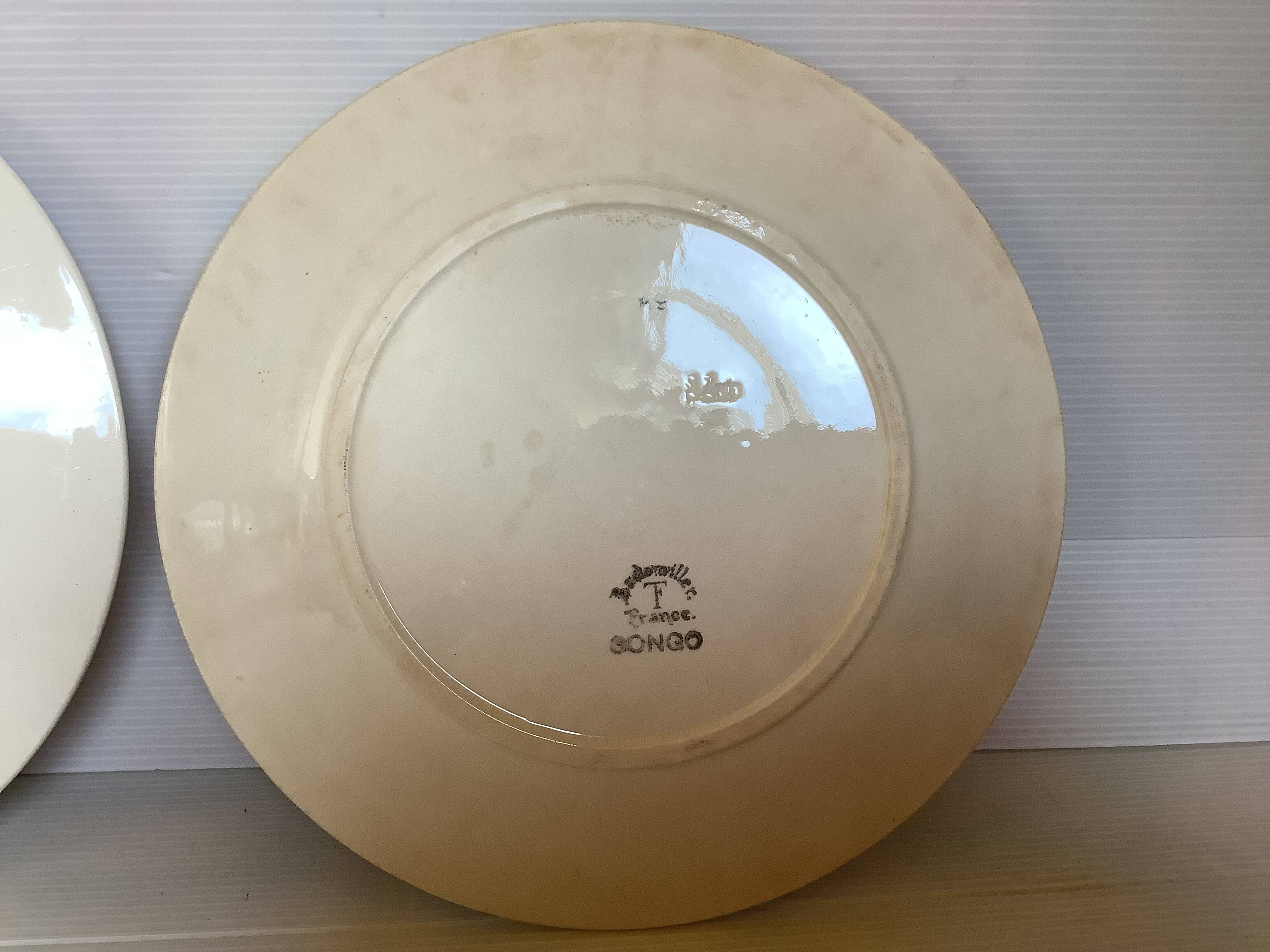 Pair of old Gongo Badonviller plates