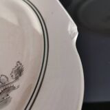 Series of 12 dessert plates and its cake tray Gien Paris Monuments
