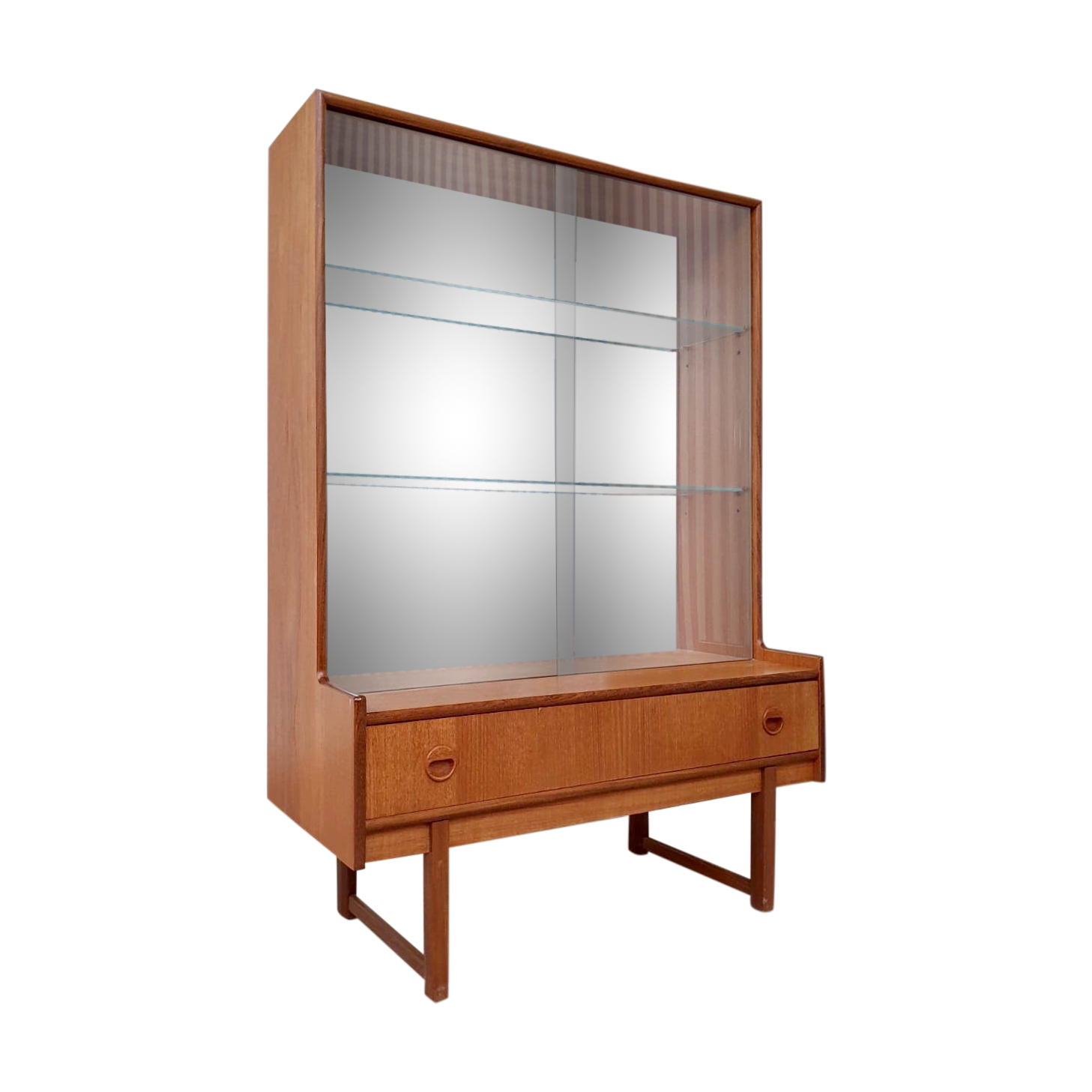 Vtg mid century teak turnidge wall shelving unit room divide Danish design