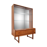 Vtg mid century teak turnidge wall shelving unit room divide Danish design