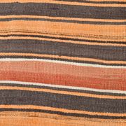 4x7 Kilim Terracotta Red & Orange Striped Turkish Vintage Kilim Rug