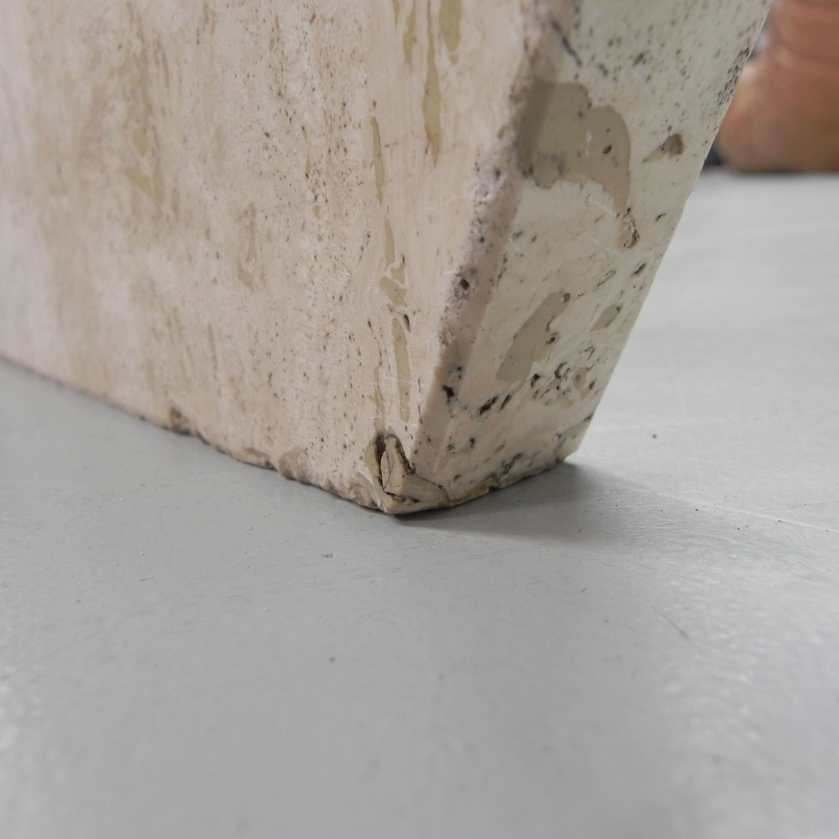 Travertine dining table, 130 x 129 cm