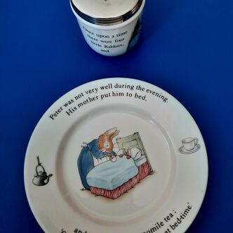Peter Rabbit Wedgwood closed cup and baby plate