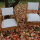 Pair of vintage poly-seat armchairs