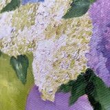 Painting bouquet of lilacs oil on canvas