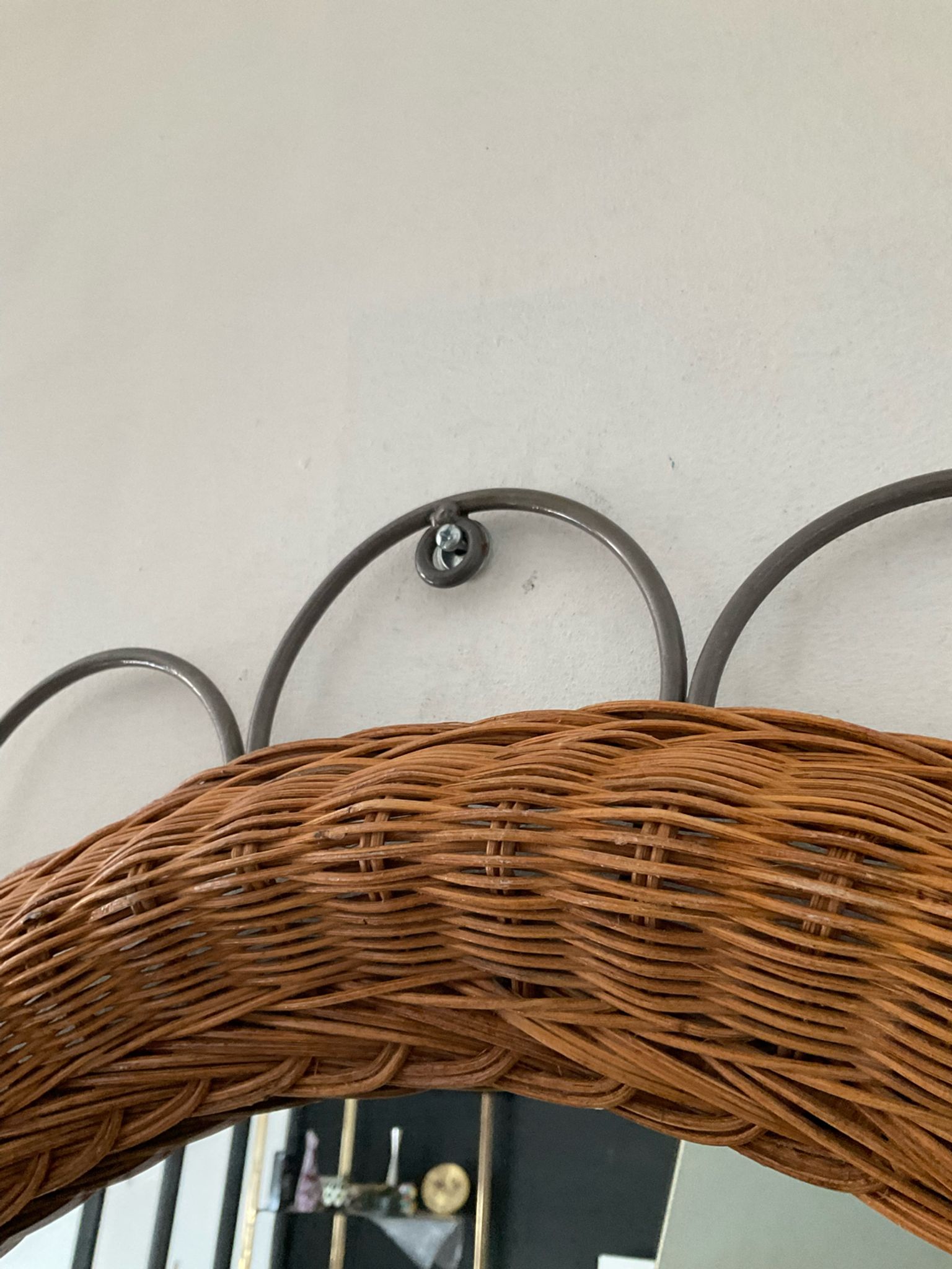 Miroir vintage en rotin