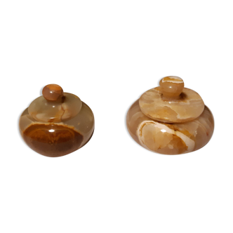 Small onyx stone boxes