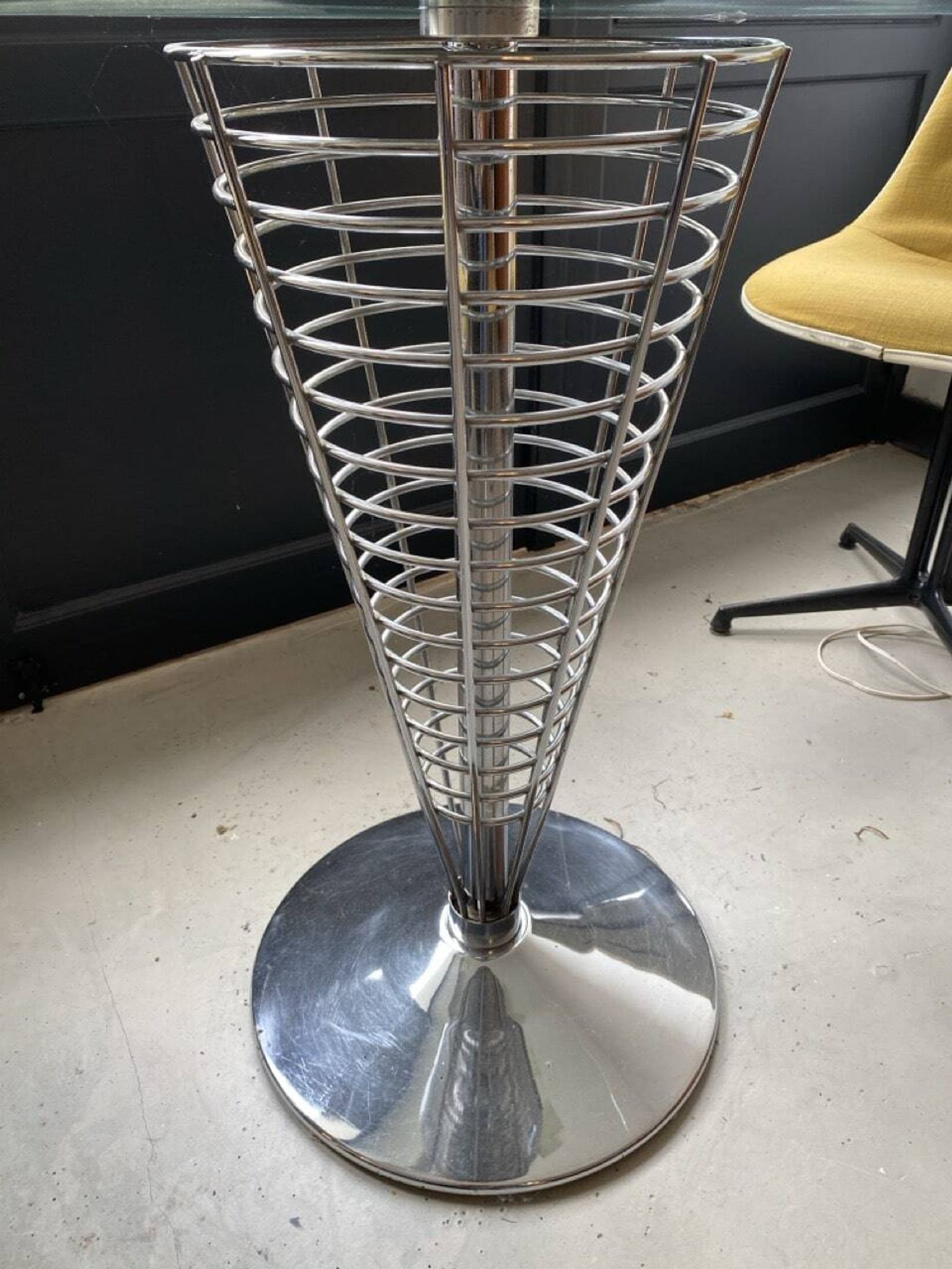 Sculptural table in metal and glass by Verner Panton for Fritz Hansen, 1980