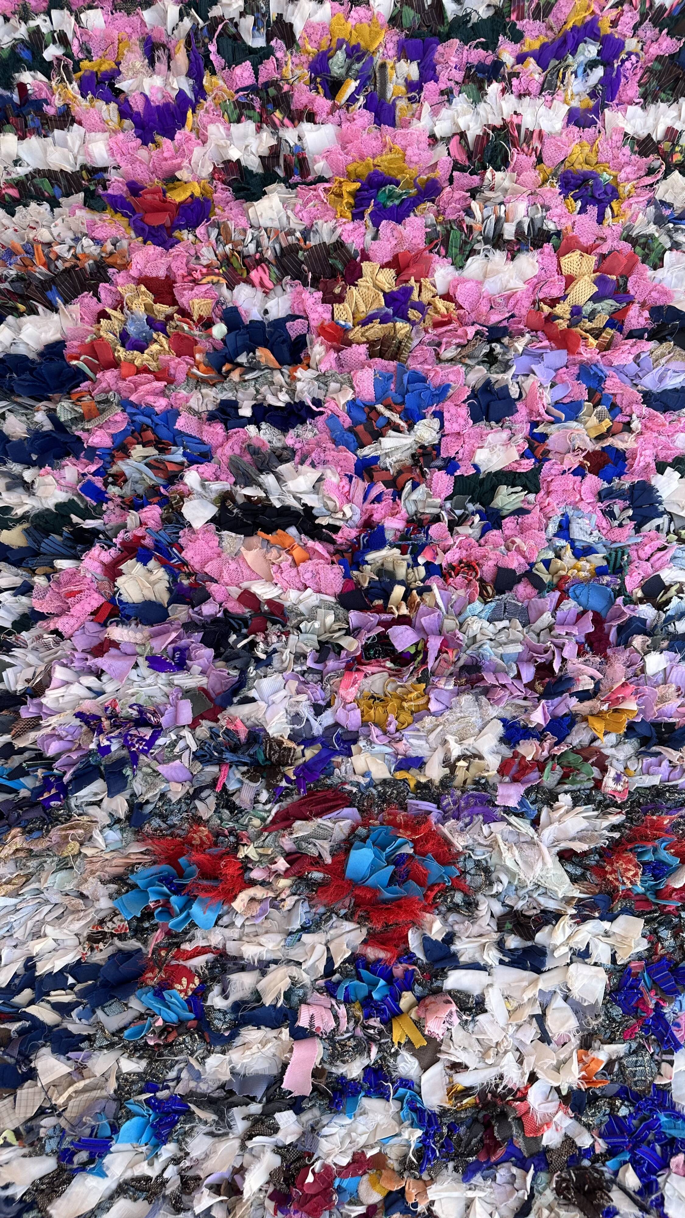 Tapis Berbère Boucherouite coloré - 76 x 176 cm