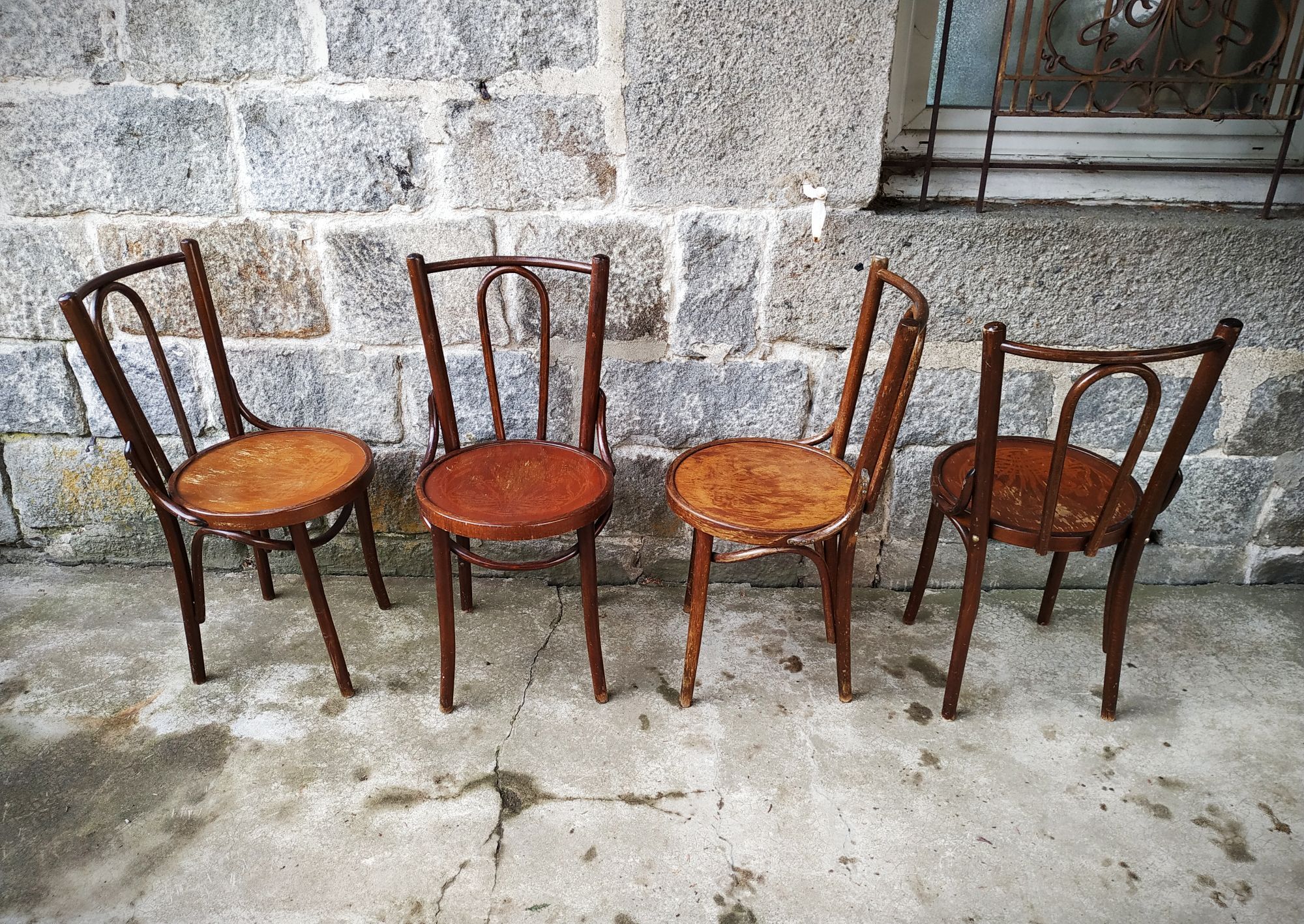 Series of four bistro chairs