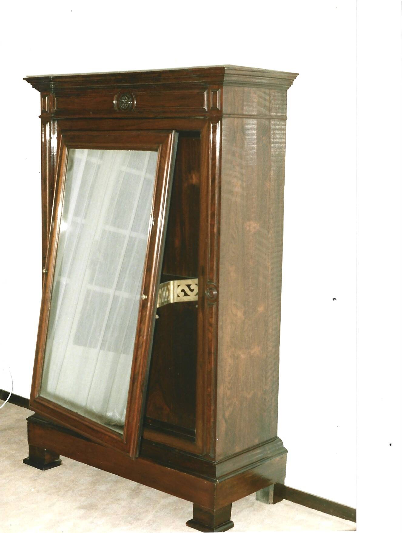 Rosewood mirrored wardrobe, circa 1850