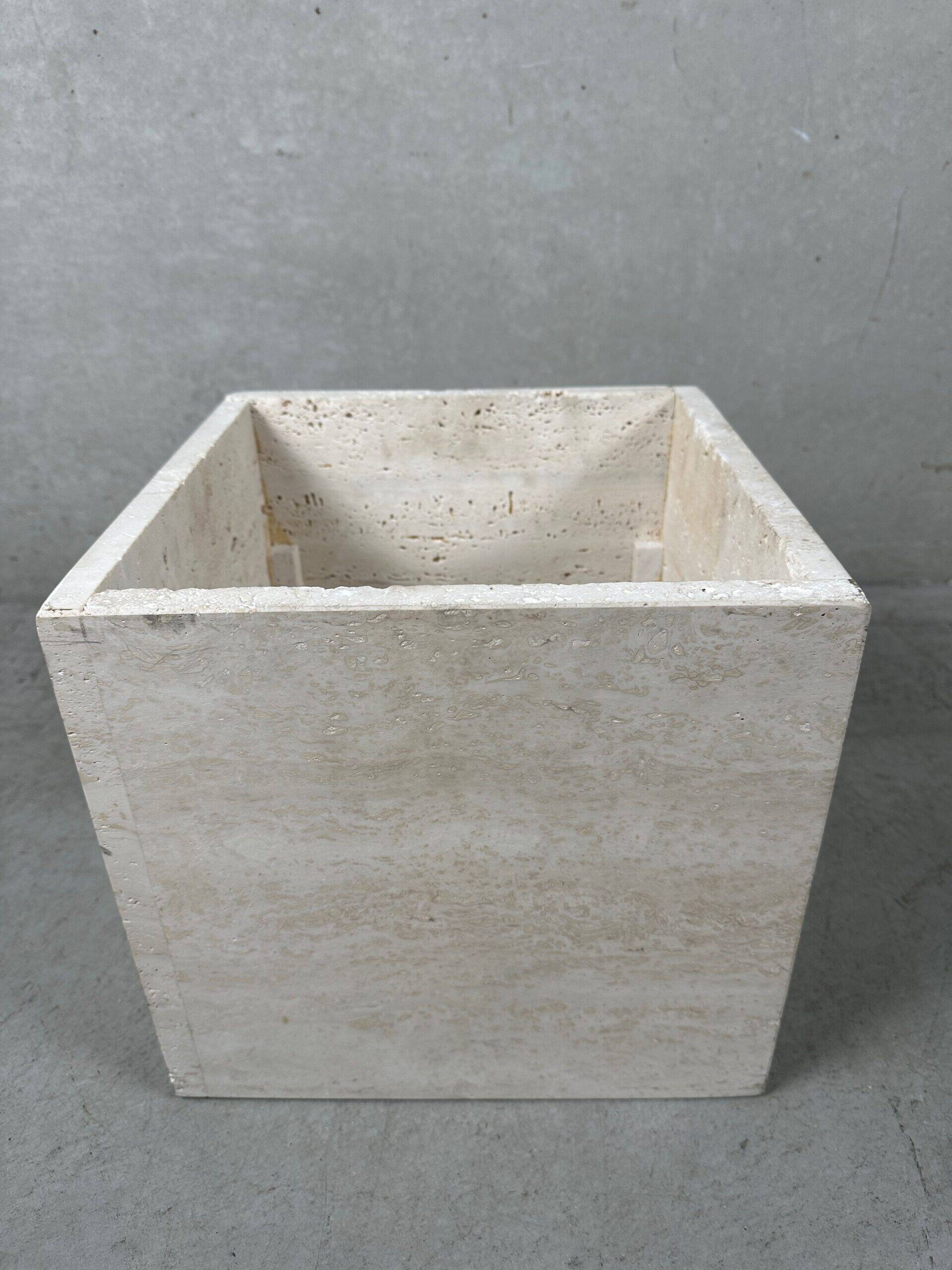 Vintage coffee table / side table – travertine and brass