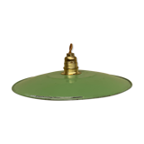 Suspension in green and white enamelled sheet metal socket brass golden threads