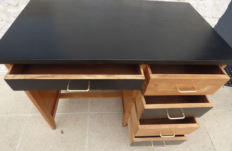 Wooden desk 5 drawers