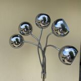 Lampadaire vintage à boules inox