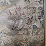 old braided wall tapestry the wolf and the lamb