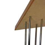 Vintage Danish triangular side table with hairpin legs design