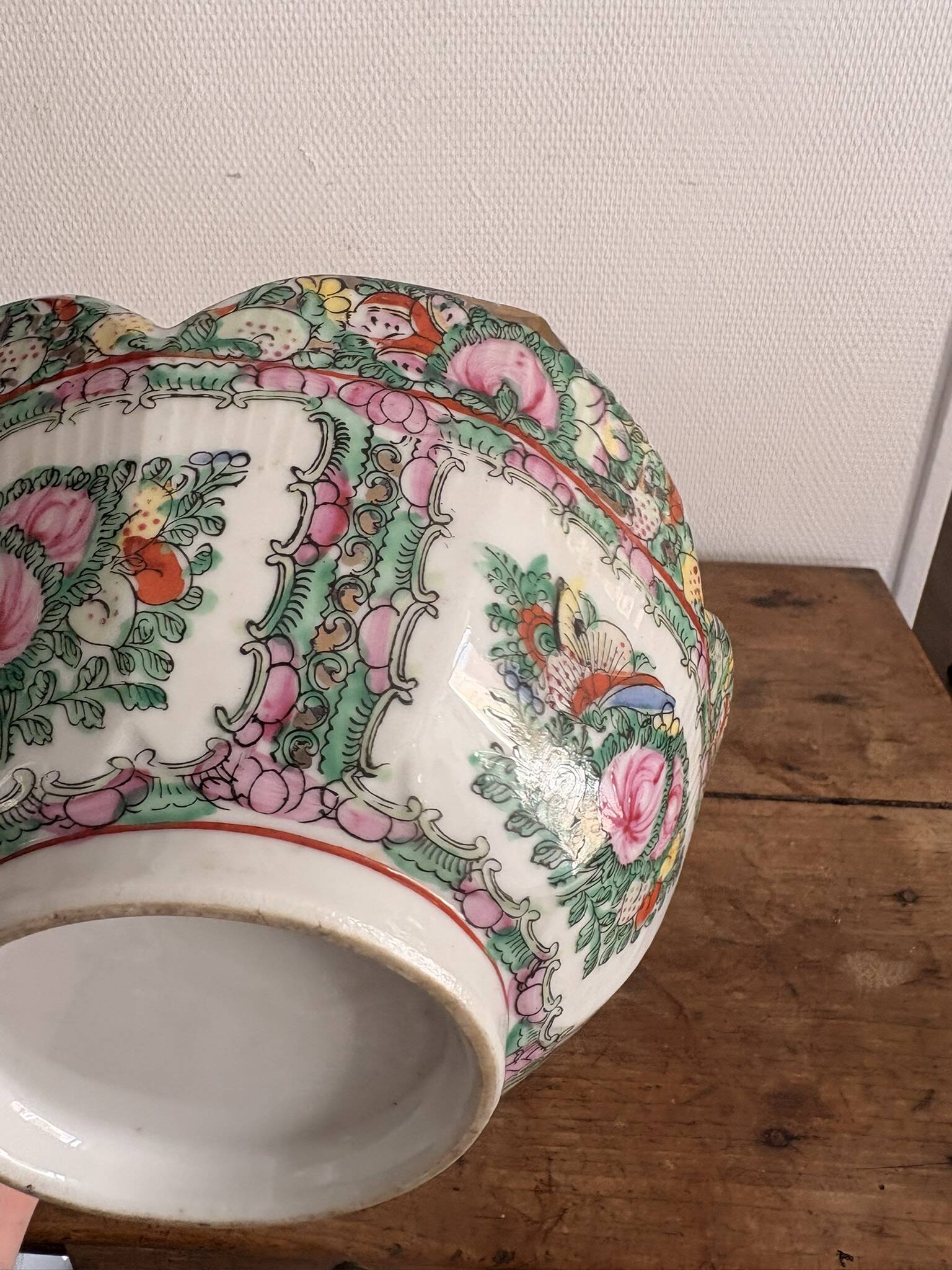 Bowl Plate Porcelain China Famille Rose Canton Qing Dynasty
