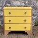 Commode art déco jaune poudré et bois brut