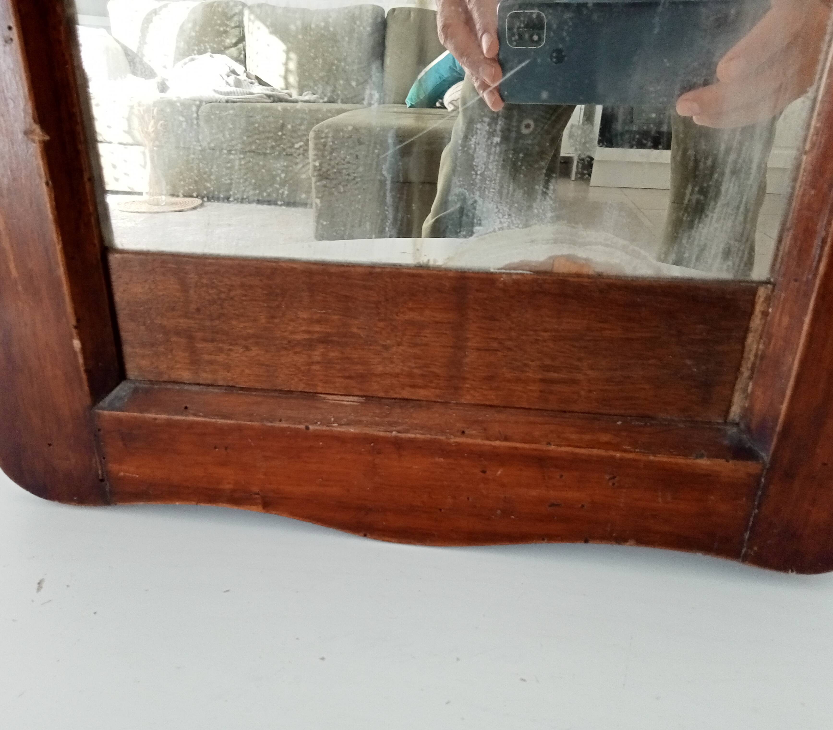 Miroir ancien en bois rustique