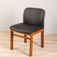 Lot de 4 chaises vintage années 70 en cuir noir design italien