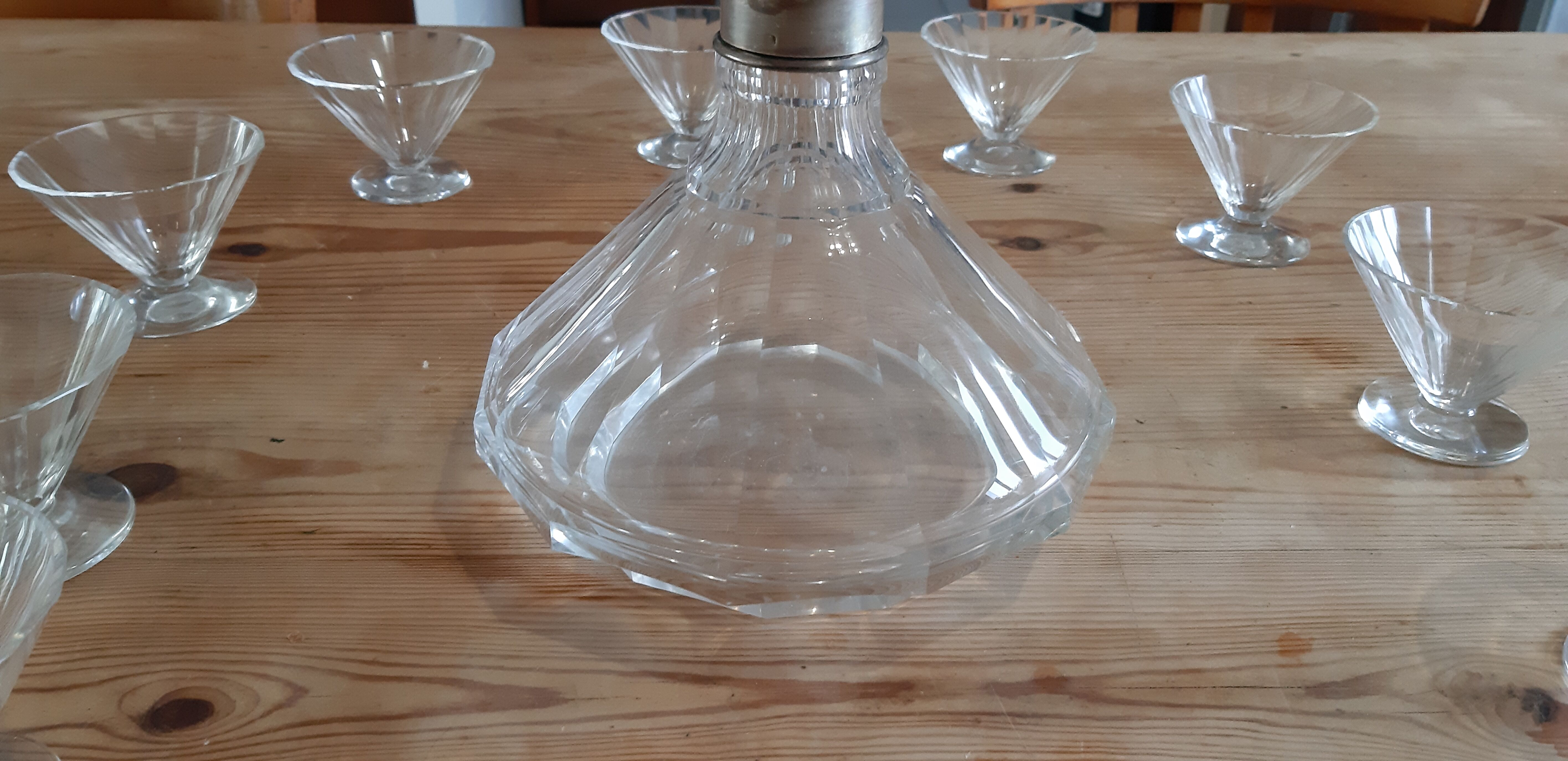 Art deco crystal liquor service