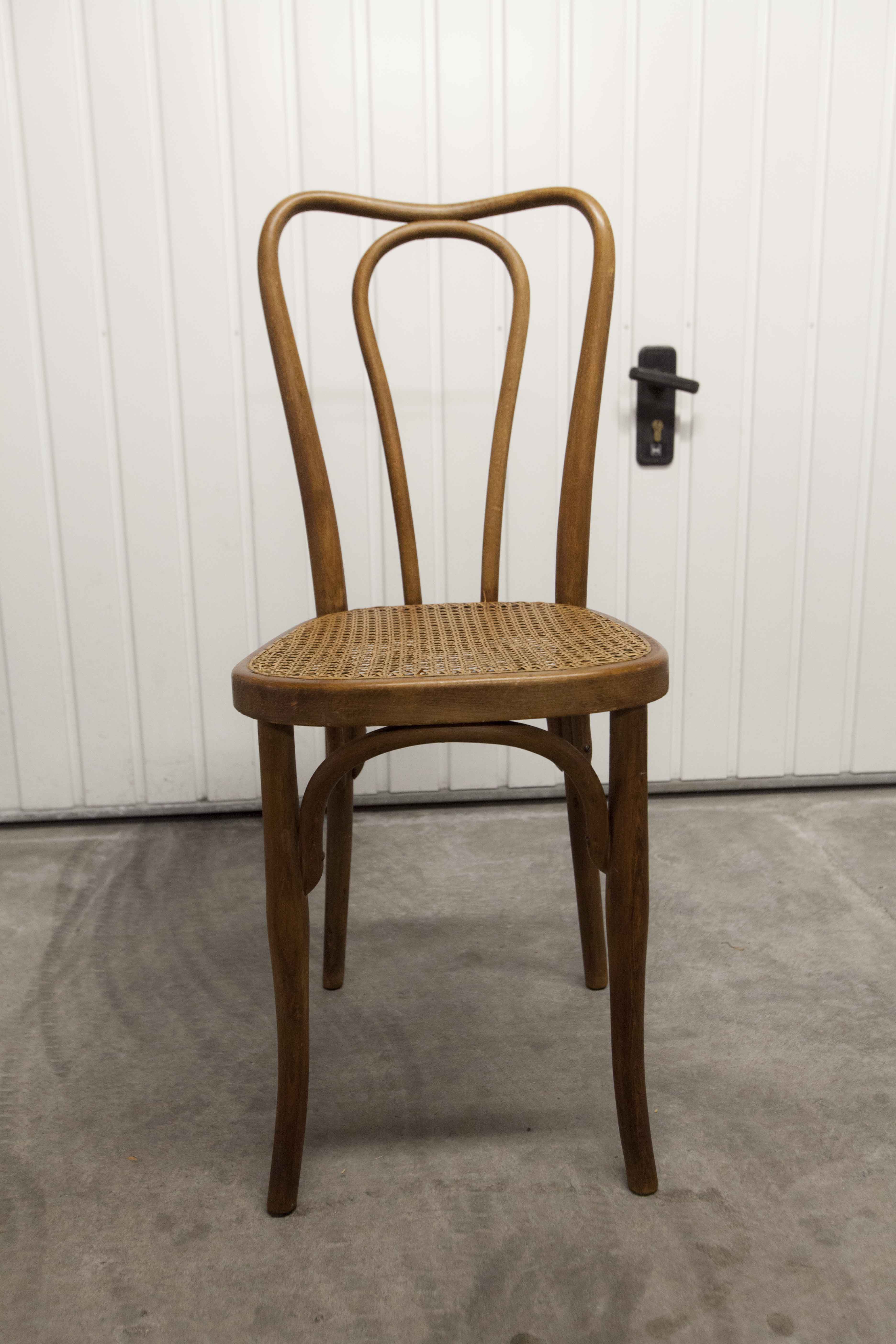 Set of 6 chairs bistro j&j kohn 1900 seat cannage