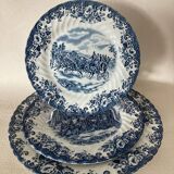 Trio d’assiettes Coaching Scenes bleu par Johnson Bros Brothers Irestone
