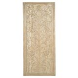 Indian carved wooden wall panel with floral decoration