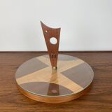 Midcentury modern wood and glass turntable