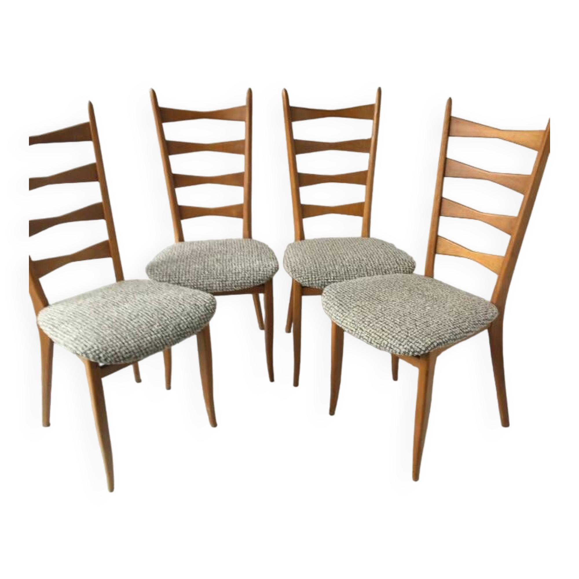Series of 4 vintage chairs refurbished