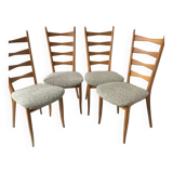 Series of 4 vintage chairs refurbished
