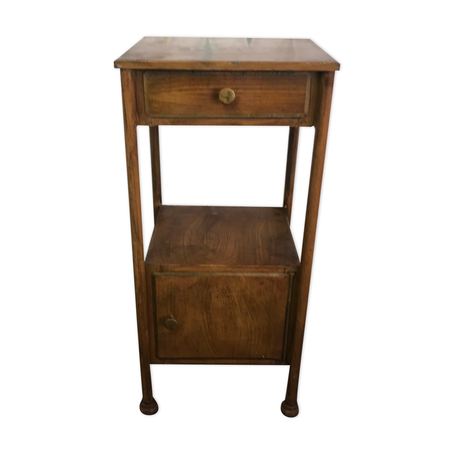 Painted metal bedside table