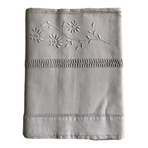Drap ancien en lin et